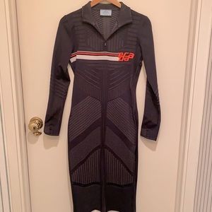 Prada tight knit dress with Prada Logo on chest.